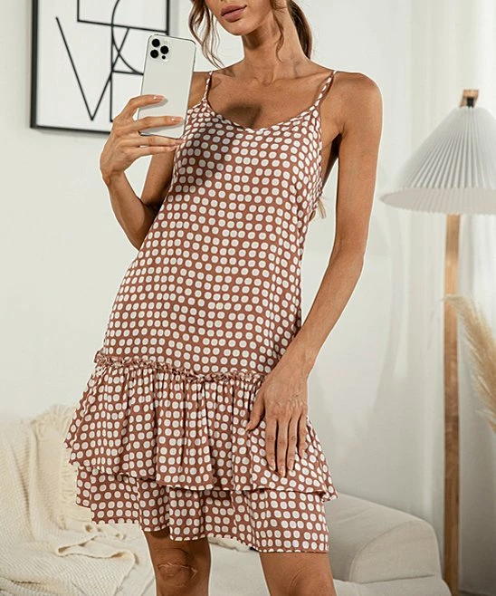 Brand new ⭐ Romantichut Pink Polka Dot Sleeveless Drop-Waist Ruffle-Hem 👗 Dress - 👩 Women ⌛ 3 Brand new ⭐ Romantichut Pink Polka Dot Sleeveless Drop-Waist Ruffle-Hem 👗 Dress - 👩 Women ⌛