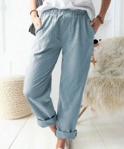 Outlet ❤️ Romantichut Blue Pocket Pants - 👩 Women 🔔
