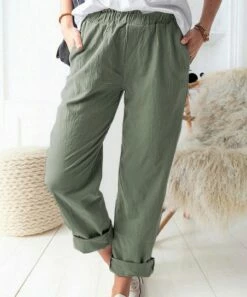 Budget 🔔 Romantichut Forest Green Pocket Pants - 👩 Women ⌛