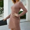 Best reviews of 👍 Romantichut Coffee Long-Sleeve Tulip-Hem 👗 Dress - 👩 Women 🎁 -Romantichut Sales zu97969559 main tm1626963711