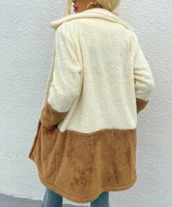 Best deal 👏 Romantichut Light Brown & Cream Color Block Pocket Open Teddy 🧥 Coat - 👩 Women 🌟 9 Best deal 👏 Romantichut Light Brown & Cream Color Block Pocket Open Teddy 🧥 Coat - 👩 Women 🌟 -Romantichut Sales zu98732835 alt 3 tm1629985985