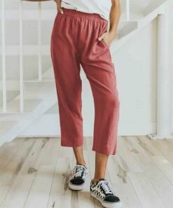 Deals 🔔 Romantichut Red Pocket Capri Lounge Pants - 👩 Women 🎁