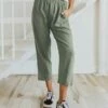 Discount 🧨 Romantichut Army Green Pocket Capri Lounge Pants - 👩 Women 😍 -Romantichut Sales zu98966310 main tm1629999745