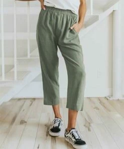 Discount 🧨 Romantichut Army Green Pocket Capri Lounge Pants - 👩 Women 😍