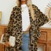 Cheapest 👏 Romantichut Brown Leopard Print Drape Open 🧥 Coat - 👩 Women 🌟 -Romantichut Sales zu99099680 main tm1630609586