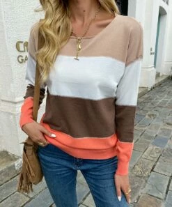 Best Pirce 👍 Romantichut White & Beige Stripe Boatneck Top - 👩 Women 🔔