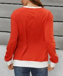 Buy 🛒 Romantichut Red & White Color-Block Long-Sleeve Top - 👩 Women 👍 -Romantichut Sales zu99239601 alt 1 tm1630766523