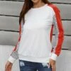 Buy 🛒 Romantichut Red & White Color-Block Long-Sleeve Top - 👩 Women 👍 -Romantichut Sales zu99239601 main tm1630766523